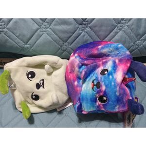 Moosh Moosh Plush Squared2 DREAM Blue Stars Flip'em Inside Out 4” Cute Soft